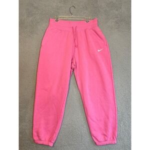 Nike Women's Sweatpants Pink Joggers Drawstring Waist Casual Comfy Lounge L